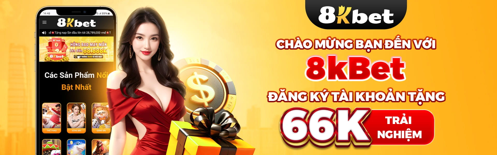 Banner 8KBet về ứng dụng và hỗ trợ an toàn